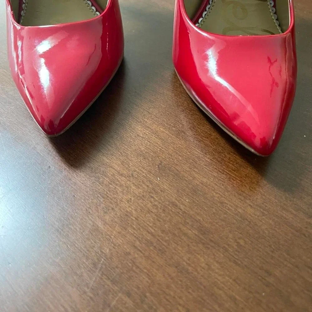 Sam Edelman Preowned hazel Red patent Stiletto Heels Classic Pointed Toe size 8M